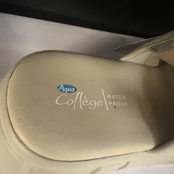 NEW AQUA COLLEGE Women's Godess Waterproof Sandals BONE IVORY SLINGBACK SHOES - Picture 6 of 10